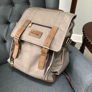 Portage canvas and leather camera/laptop backpack